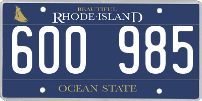 RI license plate 600985