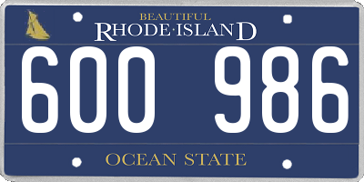 RI license plate 600986