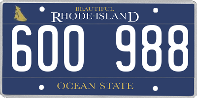 RI license plate 600988