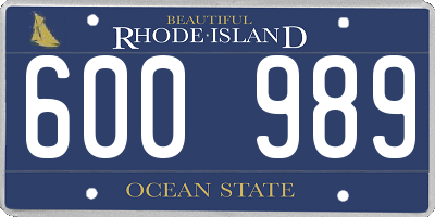 RI license plate 600989