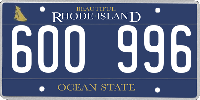 RI license plate 600996