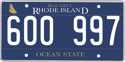 RI license plate 600997