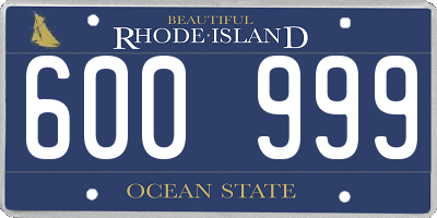 RI license plate 600999