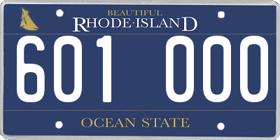 RI license plate 601000