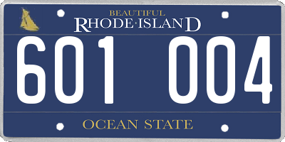 RI license plate 601004