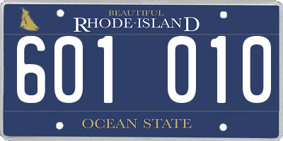 RI license plate 601010