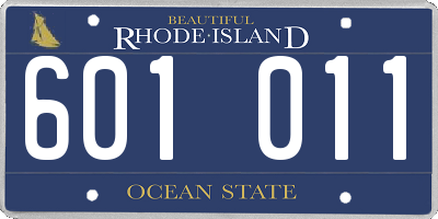 RI license plate 601011