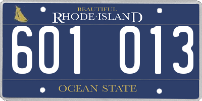 RI license plate 601013