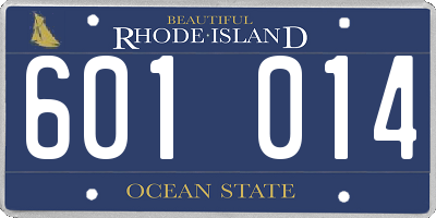 RI license plate 601014