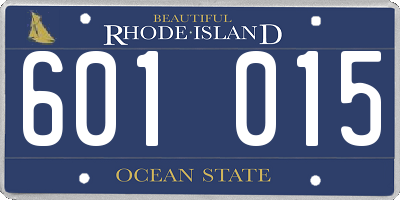 RI license plate 601015
