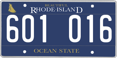 RI license plate 601016