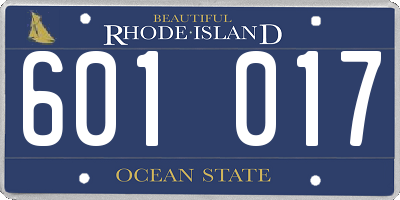 RI license plate 601017