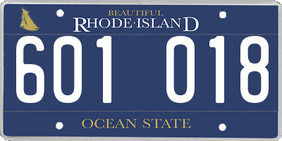 RI license plate 601018