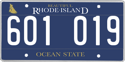 RI license plate 601019