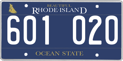 RI license plate 601020