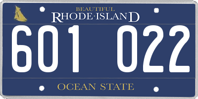 RI license plate 601022
