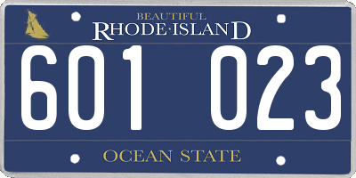 RI license plate 601023