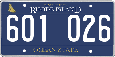 RI license plate 601026