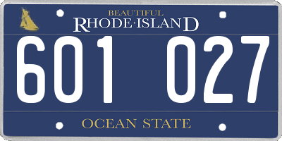 RI license plate 601027