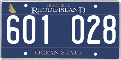 RI license plate 601028