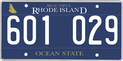 RI license plate 601029