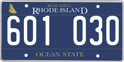 RI license plate 601030