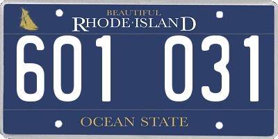 RI license plate 601031