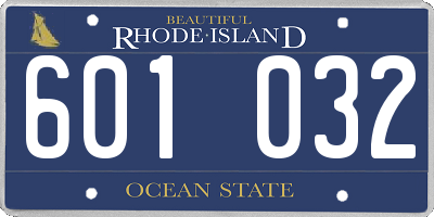 RI license plate 601032