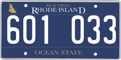 RI license plate 601033