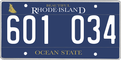 RI license plate 601034