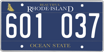 RI license plate 601037