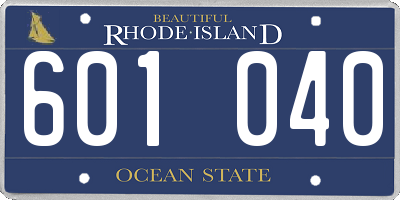 RI license plate 601040
