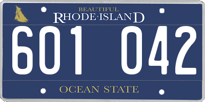 RI license plate 601042