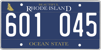 RI license plate 601045
