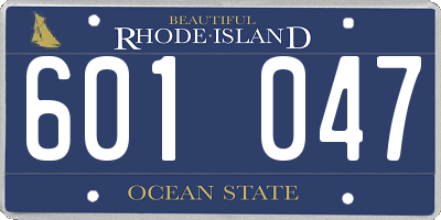 RI license plate 601047