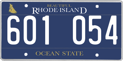 RI license plate 601054