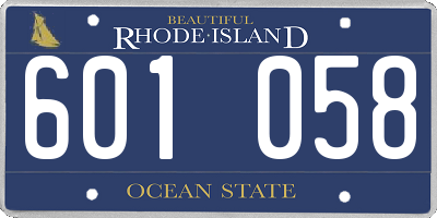 RI license plate 601058