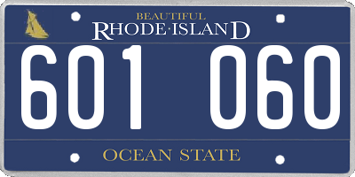 RI license plate 601060