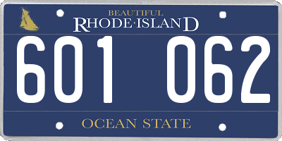 RI license plate 601062