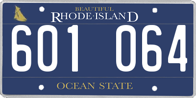 RI license plate 601064