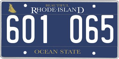 RI license plate 601065