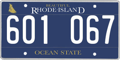 RI license plate 601067