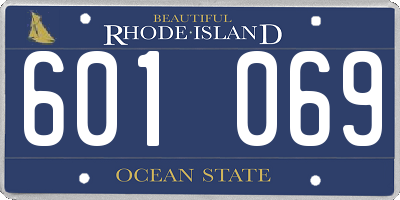 RI license plate 601069