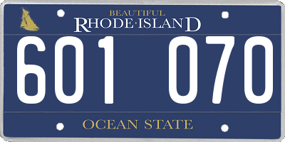 RI license plate 601070