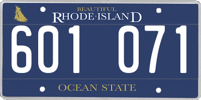 RI license plate 601071