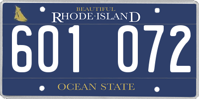 RI license plate 601072