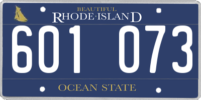RI license plate 601073