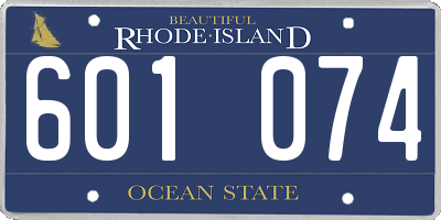 RI license plate 601074