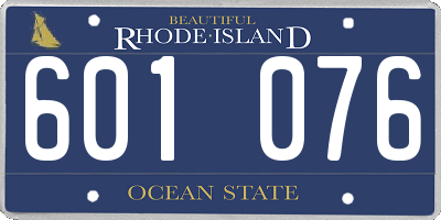 RI license plate 601076
