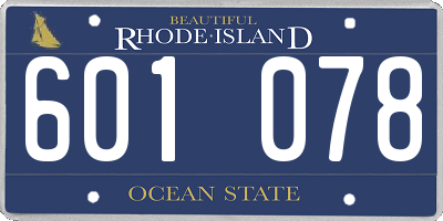 RI license plate 601078
